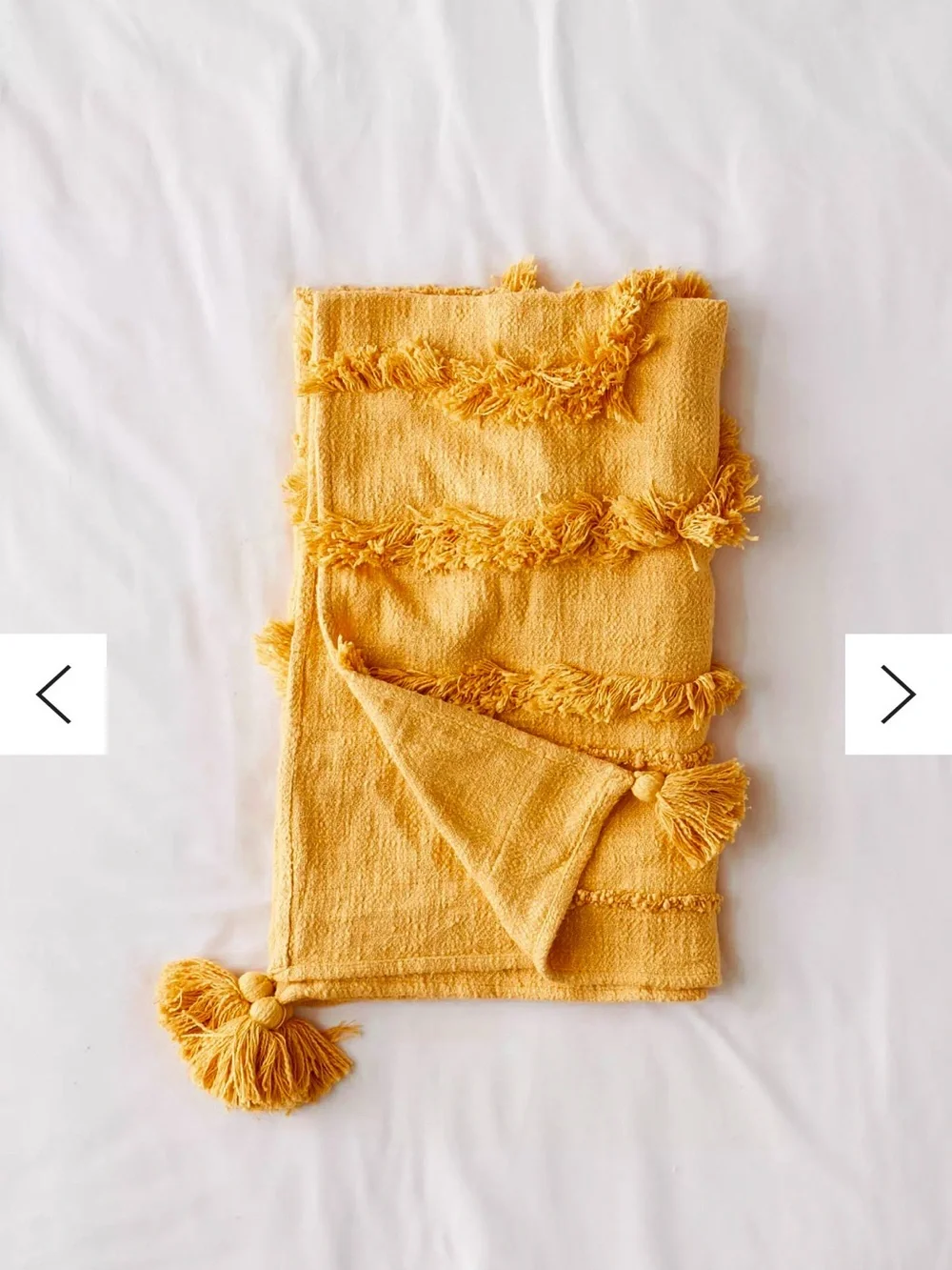 Urban Outfitters Aden Tufted Throw Blanket in Mustard